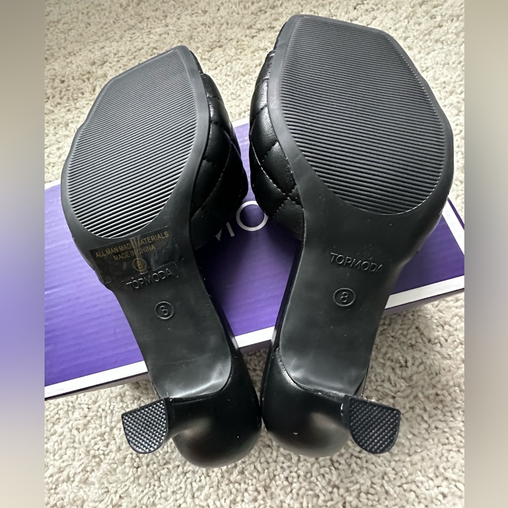 Brand New Top Moda Quilted Mule Heels - Picture 4 of 6